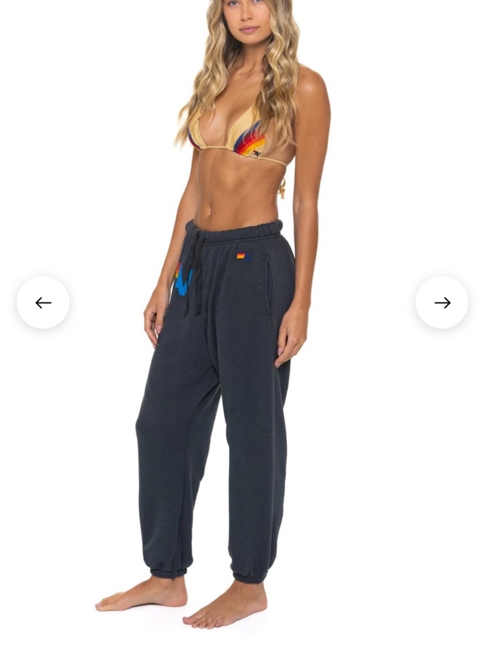 Aviator Nation Track Pants with Rainbow Patch